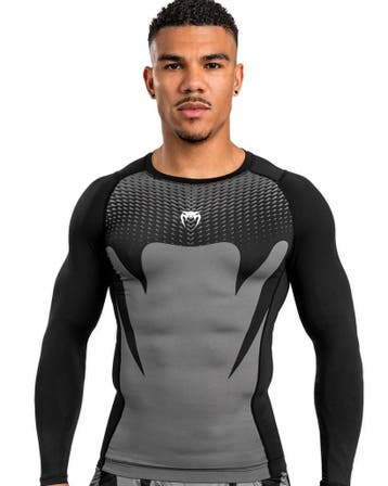 Venum Attack Rashguard Lange Mouwen Zwart Grijs, Zwart, Vechtsport, Nieuw, Ophalen of Verzenden