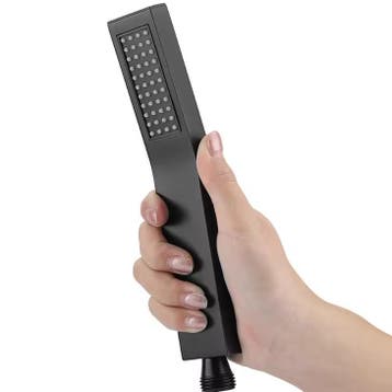 Mat Zwarte Messing Handdouche Vierkant met Krachtige Straal, Verzenden, Nieuw