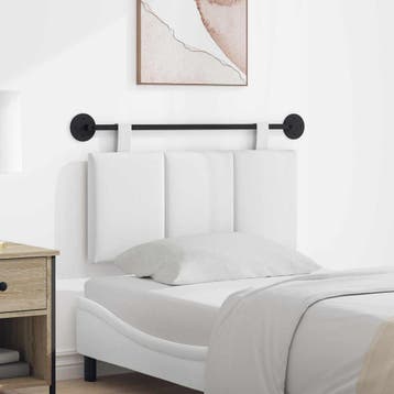 vidaXL Hangend hoofdbord Wit Stof, Huis en Inrichting, Slaapkamer | Bedden, Verzenden, Nieuw, Wit, Stof