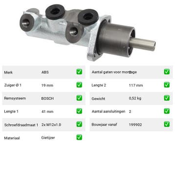 Hoofdremcilinder Smart Fortwo 0.7 (450) Van 2004-01 tot 2007, Verzenden, Nieuw, Smart