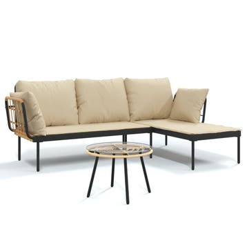 Loungeset 3-delig | Laatste Stuk! | 35% Korting, 4 zitplaatsen, Ophalen of Verzenden, Zo goed als nieuw, Loungeset