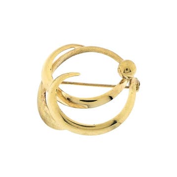 Gouden abstracte broche, Ophalen of Verzenden, Gebruikt, Goud, Goud