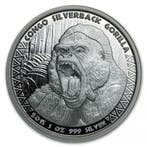 Congo / Kongo Gorilla 1 oz 2015 (50.000 oplage), Verzenden, Overige landen, Losse munt, Zilver