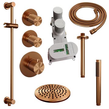 Brauer Copper Carving Thermostatische Regendoucheset Inbouw, Ophalen of Verzenden, Nieuw
