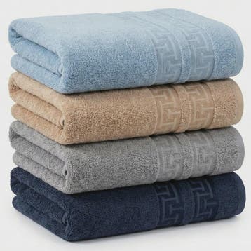 Set van 4 Luxe Katoenen Badhanddoeken 50x100 cm - Zacht, Abs, Huis en Inrichting, Badkamer | Badtextiel en Accessoires, Verzenden