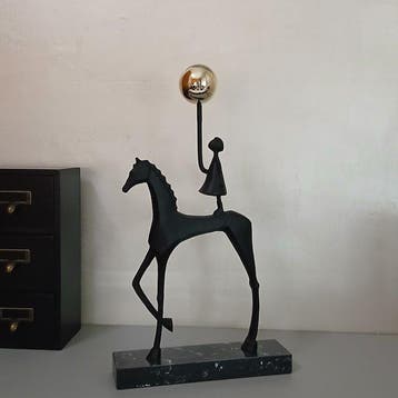 sculptuur, The dream girl - 40.5 cm - Bron, Marmer