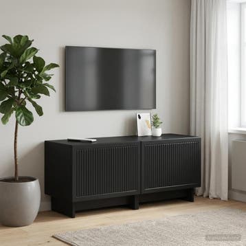vidaXL Tv-meubel Zwart Bewerkt hout, Huis en Inrichting, Minder dan 50 cm, Verzenden, Nieuw, Minder dan 100 cm