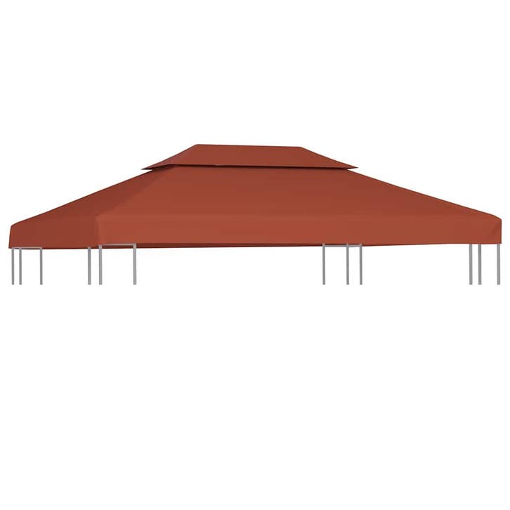 vidaXL Prieeldak 2-laags 310 g/m² 4x3 m terracottakleurig, Tuin en Terras, Partytenten, Nieuw, Verzenden