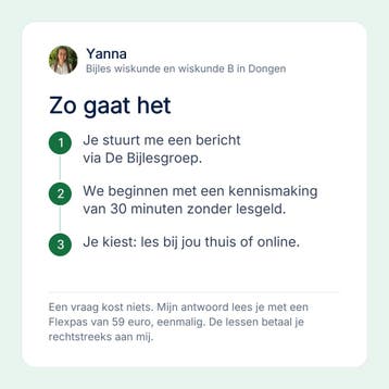 Bijles wiskunde en wiskunde B aan huis in Dongen en online, Privéles, Bijles