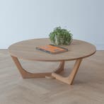 Massief eikenhouten salontafel naturel 100 x 35cm, Huis en Inrichting, Tafels | Salontafels, 50 tot 100 cm, Moder, minimalistisch, natuurlijk
