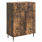 vidaXL Dressoir Gerookt eiken 66 x 34,5 x 89,5 cm Bewerkt, Verzenden, Nieuw, Overige houtsoorten, Minder dan 50 cm