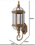 Retro Buitenwandlamp Aluminium en amp; Glas, Verzenden, Nieuw
