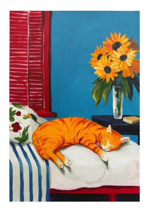 E. García - Gato amarillo XL (no reserve), Antiek en Kunst, Kunst | Schilderijen | Modern
