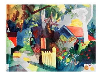 Kunstdruk August Macke - Landschaft 60x80cm, Verzenden, Nieuw