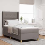 vidaXL Boxspringbed met matras met hoofdeinde Taupe 90 x 200, Huis en Inrichting, Slaapkamer | Bedden, Verzenden, Nieuw, Stof