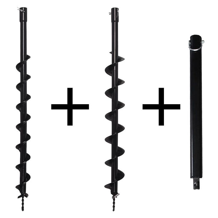 Kibani Grondboren Set 60 MM + 80 MM + Verlengstuk Lengte 500, Tuin en Terras, Hand-tuingereedschap, Nieuw