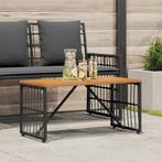 vidaXL Buiten Tafel Zwart 80 x 40 x 40 cm Staal en Poly, Verzenden, Nieuw