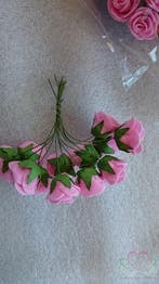 Mini Foam Roos Zuurstokroze 2,5 cm Zak 144 stuks, Ophalen of Verzenden, Nieuw