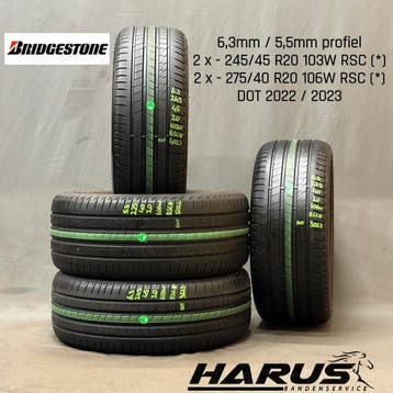 245/45/20 275/40/20 Bridgestone zomerbanden 6,3/5,5mm 4X, Ophalen of Verzenden, Band(en), Personenwagen, 20 inch