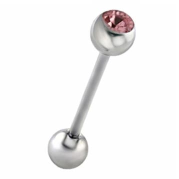 Fako Bijoux - Tongpiercing - Kristal - Roze, Verzenden, Nieuw