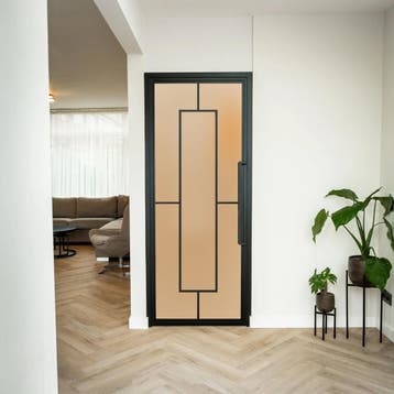 Stalen Binnendeur - Zwart - 5 Vlaks - Matglas, Doe-het-zelf en Verbouw, Deuren en Horren, Minder dan 80 cm, Binnendeur, Nieuw