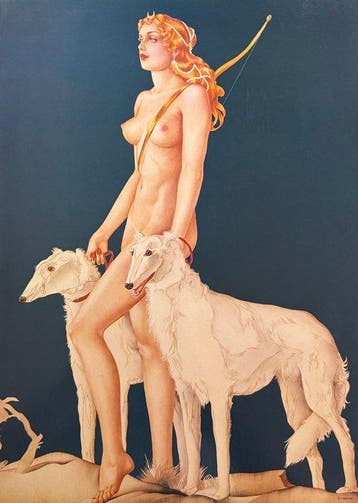 Vargas - Affiche / Lithographie Vintage Pin-Up Alberto