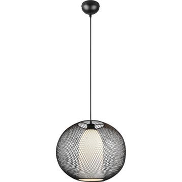 Zwarte LED Hanglamp Trion Filtran - Mat Zwart Aluminium, Ron, Ophalen of Verzenden, Nieuw