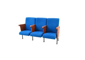 Fauteuil - Hout, Metaal, Textiel - Een modulaire rij, Antiek en Kunst