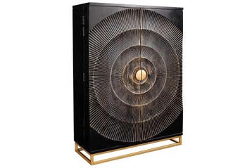Handgemaakte barkast GOLDEN SUNSET 140cm zwartgoud massief, Ophalen of Verzenden, Nieuw