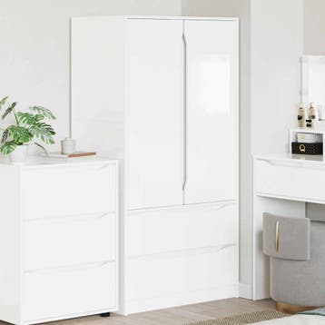 vidaXL Kledingkast Hoogglans Wit 79,5 x 49 x 156 cm, Verzenden, Nieuw