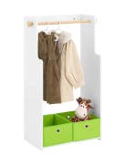 Kinderkast met Kapstok en Lades – MDF Bamboe 60×110×35 cm, Verzenden, Nieuw