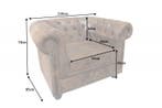 Chesterfield fauteuil 110cm antiekbruin met knoopstiksel en, Huis en Inrichting, Banken | Bankstellen, Ophalen of Verzenden, Nieuw