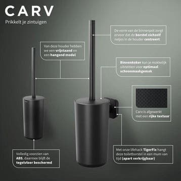 Tiger Carv - Toiletborstel met houder - WC borstel met, Verzenden, Nieuw
