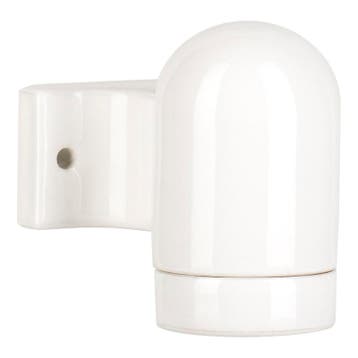 Bailey Wandlamp Porselein E27 Wit - haaks opbouwarmatuur..., Ophalen of Verzenden, Nieuw