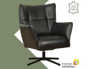 Leren draaifauteuil Lovely, Huis en Inrichting, Fauteuils, Nieuw, Ophalen of Verzenden, 75 tot 100 cm, Eigentijds, Modern, Retro, Vintage