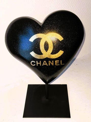 XTC Artist - Coeur chanel gold leaf & glitter