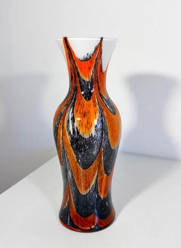 Vaas - Glas - Italiaanse kunst 1970 - 35 cm
