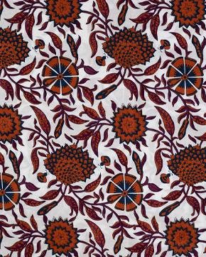 Katoen Voile Bloemen Cognac, Hobby en Vrije tijd, Stoffen en Lappen, Bruin, Nieuw