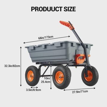 Robuuste Tuinkar met Grote Laadcapaciteit - 800 LBS, Verzenden, Nieuw