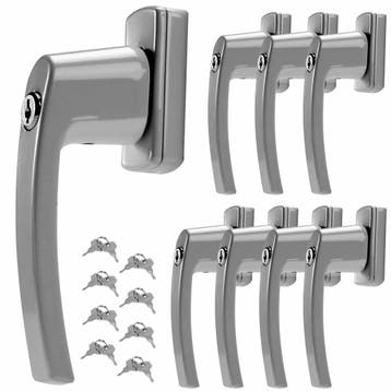 Raamsluiting met Slot 10 stuks Zilver (Voor in Huis), Verzenden, Nieuw