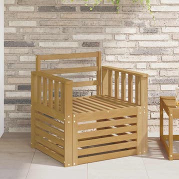 vidaXL 2 Stuk Buiten bankenset Massief Acaciahout Wit, Tuin en Terras, Tuinsets en Loungesets, Verzenden, Nieuw, 2 zitplaatsen