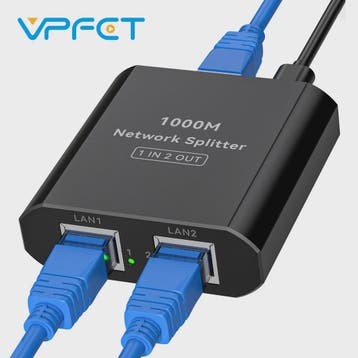 Gigabit RJ45 Netwerk Splitter 1000 Mbps (1-in-2-uit) met USB, Verzenden, Nieuw