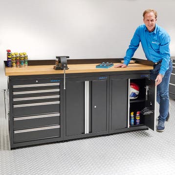 Datona Werkbank PRO eiken - 6 lades - 2 opbergkasten - 200, Ophalen of Verzenden, Nieuw