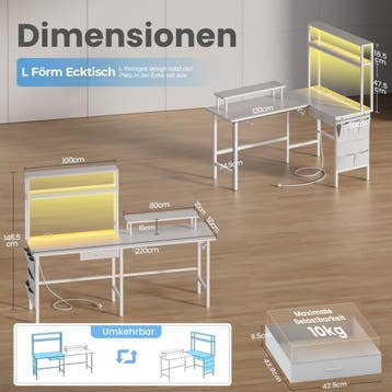 Gaming bureau - Gaming desk - Gaming tafel - 170x100 cm - Wi, Huis en Inrichting, Bureaus, Verzenden, Zo goed als nieuw