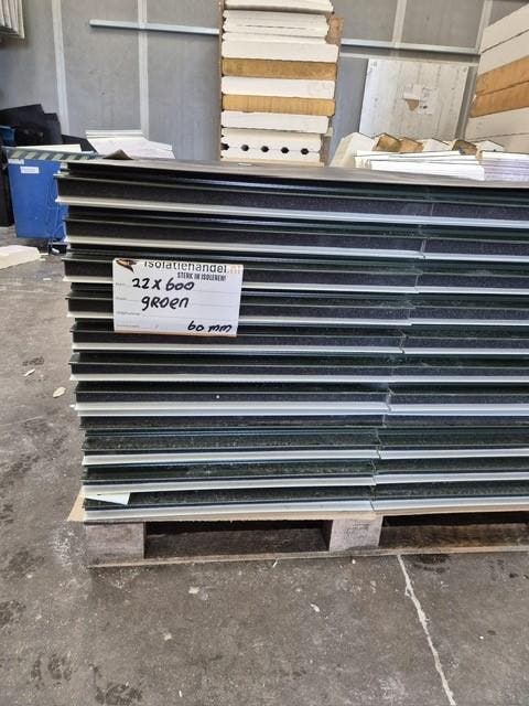Wandpanelen 60 mm – Groen – 13,2 m², Doe-het-zelf en Verbouw, Isolatie en Afdichting, 4 tot 8 cm, 10 tot 15 m², Nieuw, Ophalen