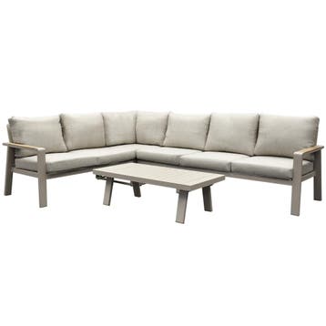 Lola hoek loungeset 6-delig aluminium zand latte, Ophalen of Verzenden, Nieuw, Aluminium