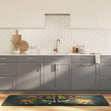 vidaXL Keukenmat wasbaar 60x180 cm meerkleurig, Verzenden, Nieuw