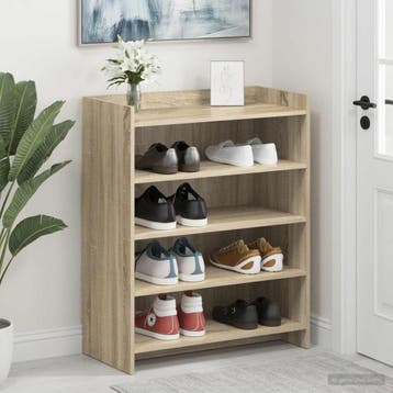 vidaXL Schoenenkast Sonoma Eiken 73,5 x 36 x 92 cm Bewerkt, Verzenden, Nieuw