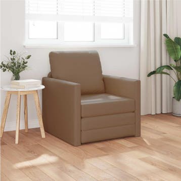 vidaXL Slaapbank Cappuccino 74 x 77 x 81 cm Kunstleer, Verzenden, Nieuw, Leer, Minder dan 150 cm