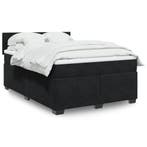 vidaXL Boxspring met matras fluweel zwart 160x200 cm, Huis en Inrichting, Slaapkamer | Bedden, Verzenden, Zwart, 200 cm, Stof